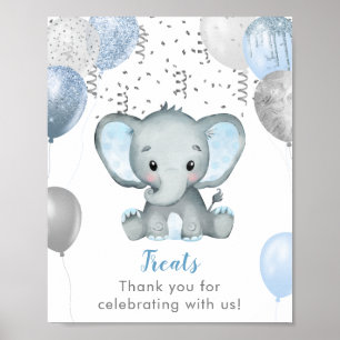 Poster Garçon Elephant Aquarelle Baby shower Traitements