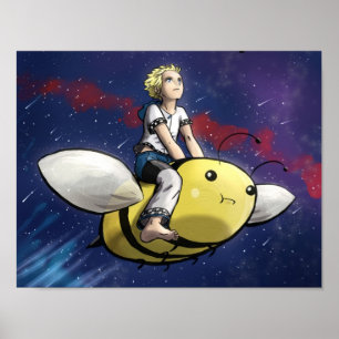 Poster Garçon et abeille