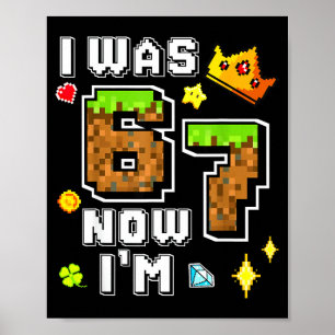 Poster Garçon joueur pixel anniversaire avait 6 7 ans ann