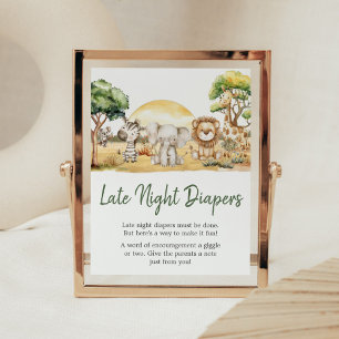 Poster Garçon Jungle Safari Animaux Late Night Diapers