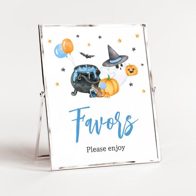 Poster Garçon Little Boo Ghost Baby shower Faveurs (Ghost Halloween Baby Shower
Favors Sign)