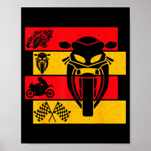 Poster Garçon Motard De Moto Gp De Course De Motos