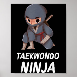 Poster Garçon ninja Taekwondo Drôle Arts martiaux Sports
