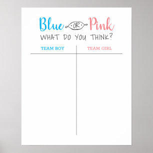 Poster Garçon ou fille Bébé Genre Reveillez Guess