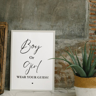Poster Garçon ou fille Portez votre devinette jeu de baby