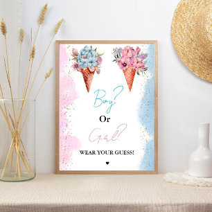 Poster Garçon ou fille Portez votre devinette jeu de baby