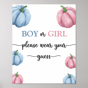 Poster Garçon ou fille, veuillez porter votre supposition