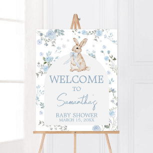 Poster Garçon Un Baby shower De Lapin Bienvenue