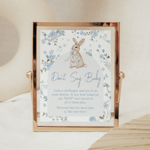 Poster Garçon Un Baby shower Lapin Ne Dit Pas Bébé Signe