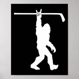 Poster Garçons Bigfoot Hockey Drôle Sasquatch Rock An Rol