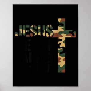 Poster Garçons camouflage chrétien lutte Jésus n'a jamais