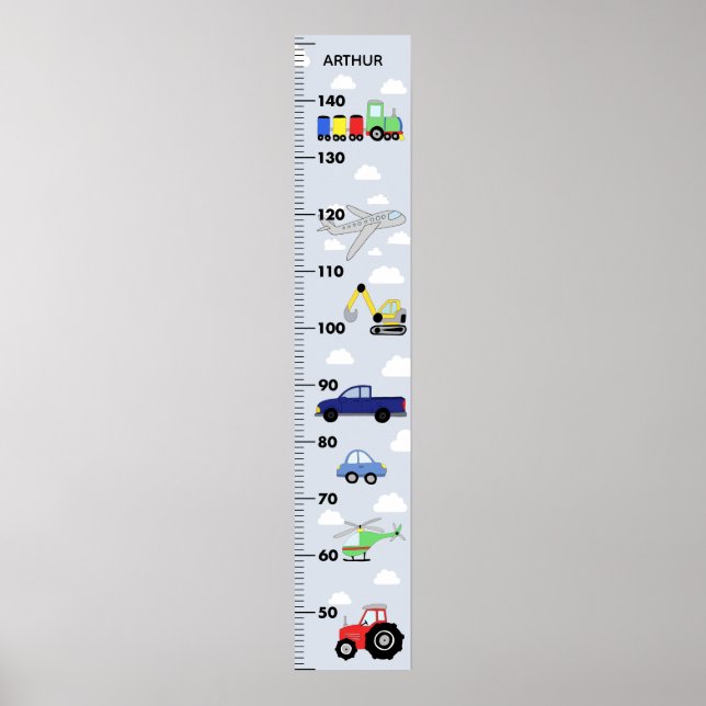 Poster Garçons Cute Blue Tracteur de voiture Transport Gr (Devant)