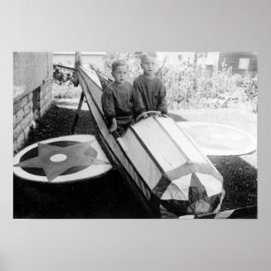 Poster Garçons dans une voiture-boîte à savon