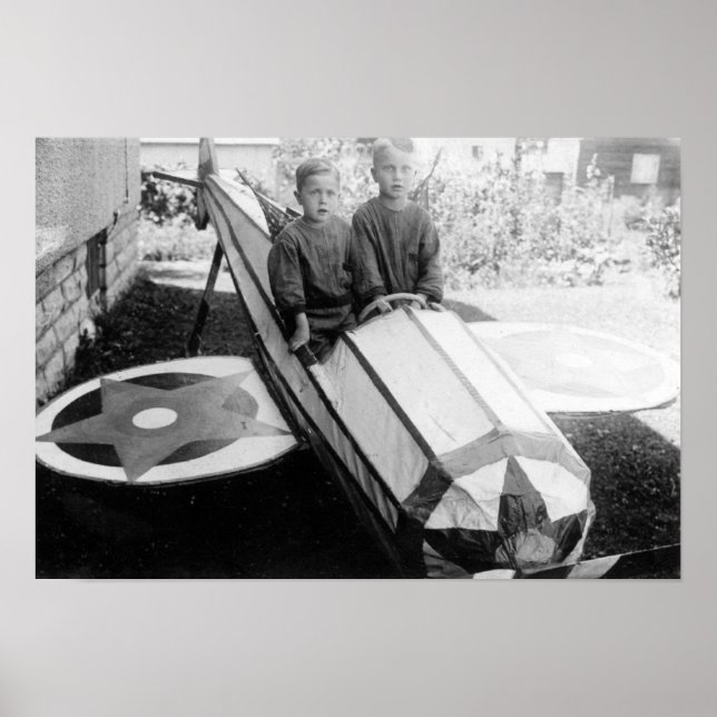 Poster Garçons dans une voiture-boîte à savon (Devant)