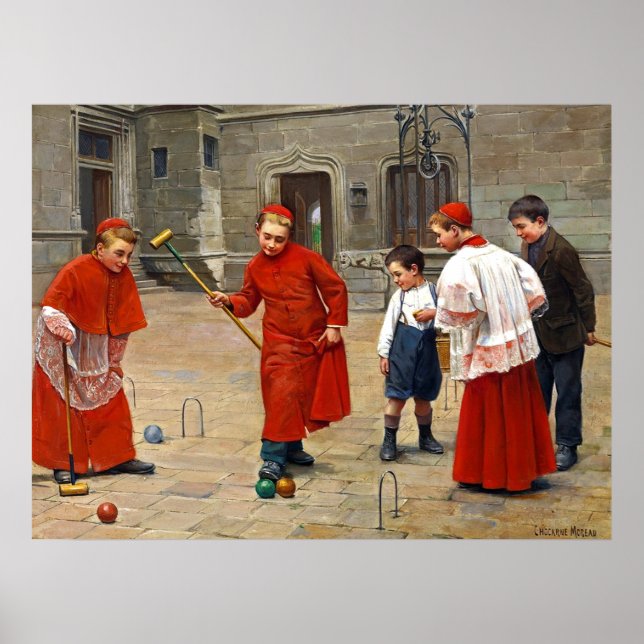 Poster Garçons d'autel ~ Jouer Croquet ~Paul Chocarne-Mor (Devant)