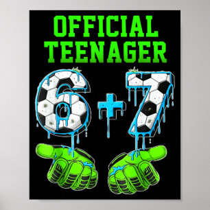 Poster Garçons de 6+7 ans Adolescent 13e anniversaire Drô