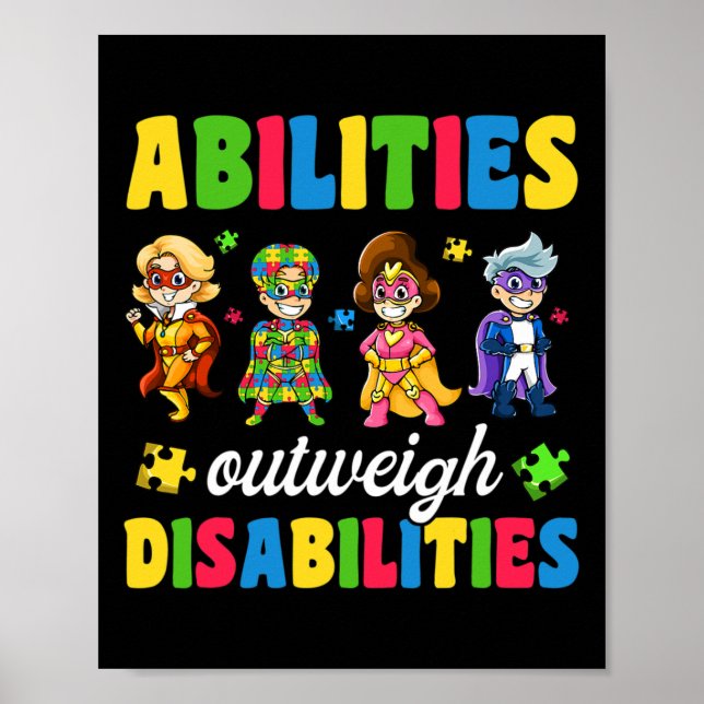Poster Garçons Enfants Autisme Handicap Sensibilisation (Devant)