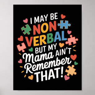 Poster Garçons Filles Autisme Drôle Soyez En Awe De Mon T