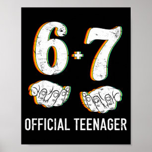 Poster Garçons Filles de 6+7 ans Adolescent 13e Anniversa