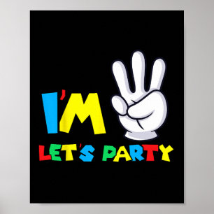 Poster Garçons Filles Troisième Anniversaire Chemise 3e A