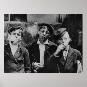 Poster Garçons Fumeurs Cigarettes
