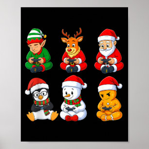Poster Garçons Joueurs de Noël Vidéos Jeux Santa Elf Renn