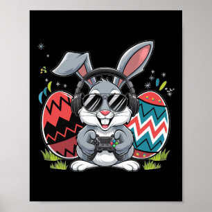 Poster Garçons Joyeux Jour de Pâques Jeu Vidéo Oeuf Bunny