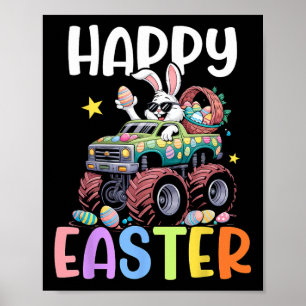 Poster Garçons Joyeux Monstre de Pâques Camion OEufs de P