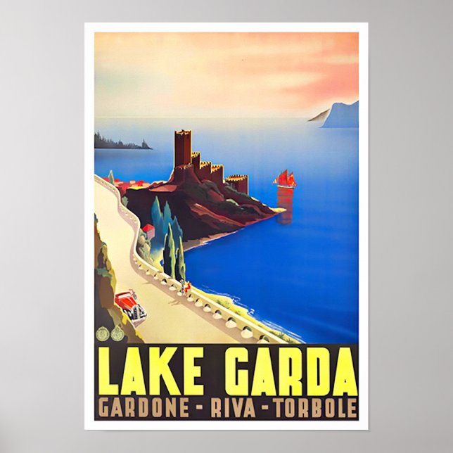 Poster Garda Lake Italie voyage millésime (Devant)