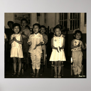 Poster Garde d'enfants Vintage Chine Changsha