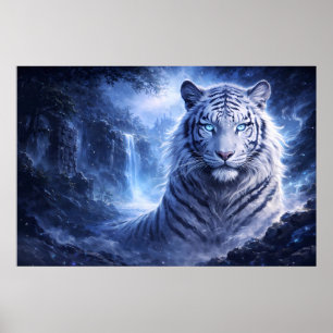 Poster Garde du Tigre Blanc au Clair de Lune – Esprit de