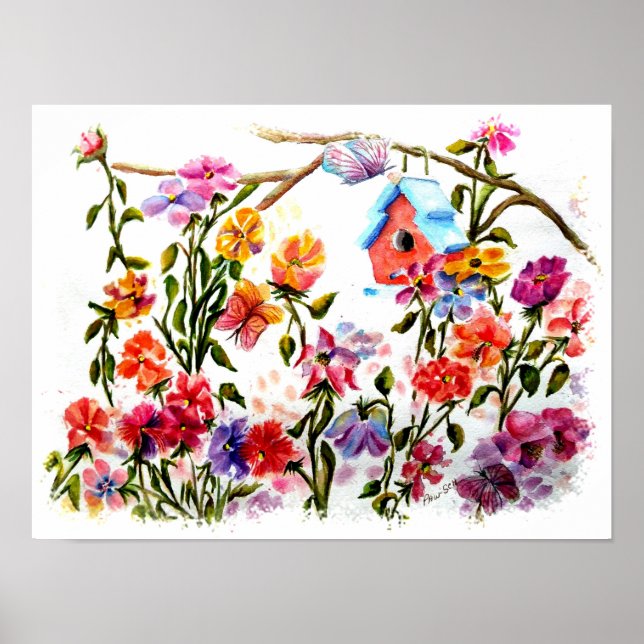 Poster Garden Bird House (Devant)