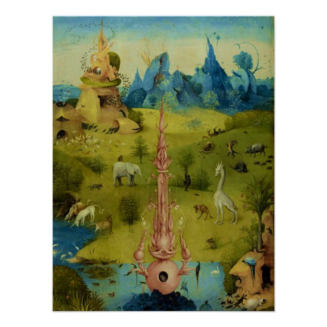 Poster Garden of Eden - Hieronymus Bosch (Devant)
