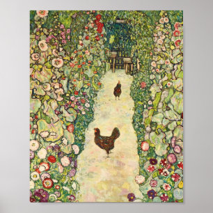 Poster Garden Path with Chickens by Gustav Klimt