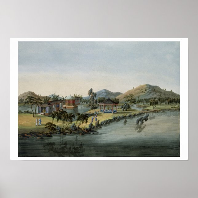 Poster Garden Scene, c.1820-40 (avec papier) (Devant)