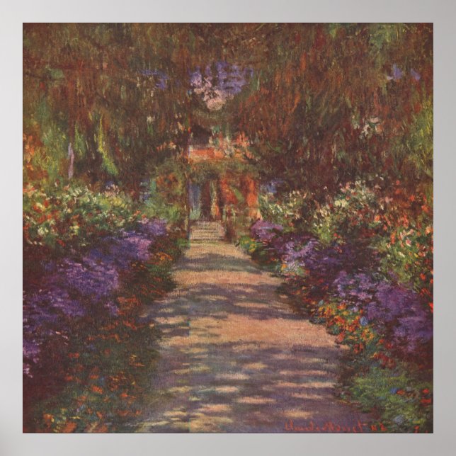 Poster Garden Way - Claude Monet - c1902 (Devant)
