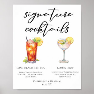 Poster Garden Wedding Signature Cocktails Menu