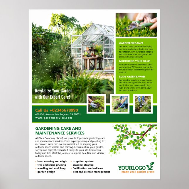 Poster Gardener, Garden Center, Garderie de pelouse (Devant)