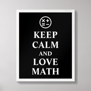 Poster Garder calme et amour Math Symboles de la typograp