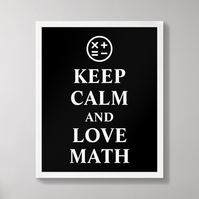 Poster Garder calme et amour Math Symboles de la typograp (Créateur téléchargé)