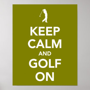 Poster GARDER calme et golf sur vert