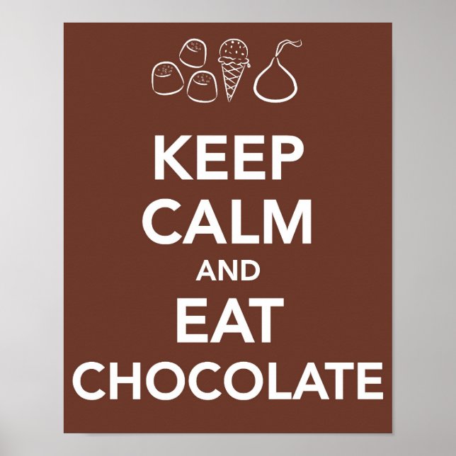 Poster Garder "Calme et manger du chocolat (Devant)