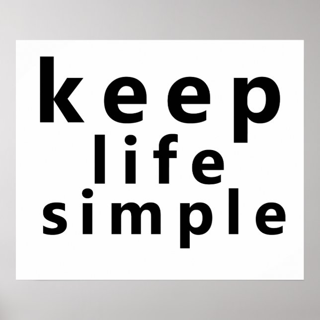 Poster garder la vie simple (Devant)