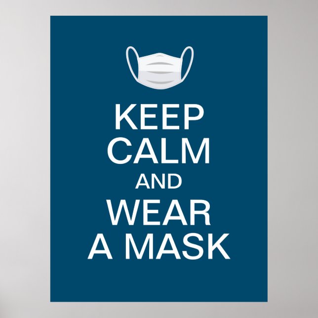 Poster garder le calme et porter un masque (Devant)