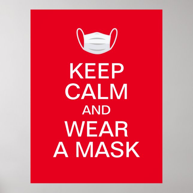 Poster garder le calme et porter un masque (Devant)