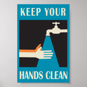 Poster garder les mains propres