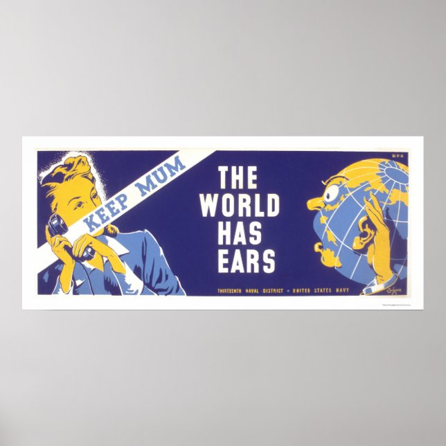 Poster Garder maman - Le monde a des oreilles WPA (Devant)
