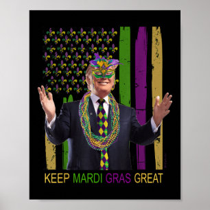Poster Garder Mardi Gras Grand Amusant Trump Mardi Gras 2