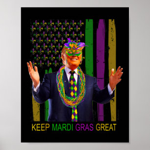 Poster Garder Mardi Gras Grand Amusant Trump Mardi Gras 2