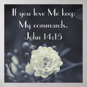 Poster garder mes commandes verset biblique Jean 14:15